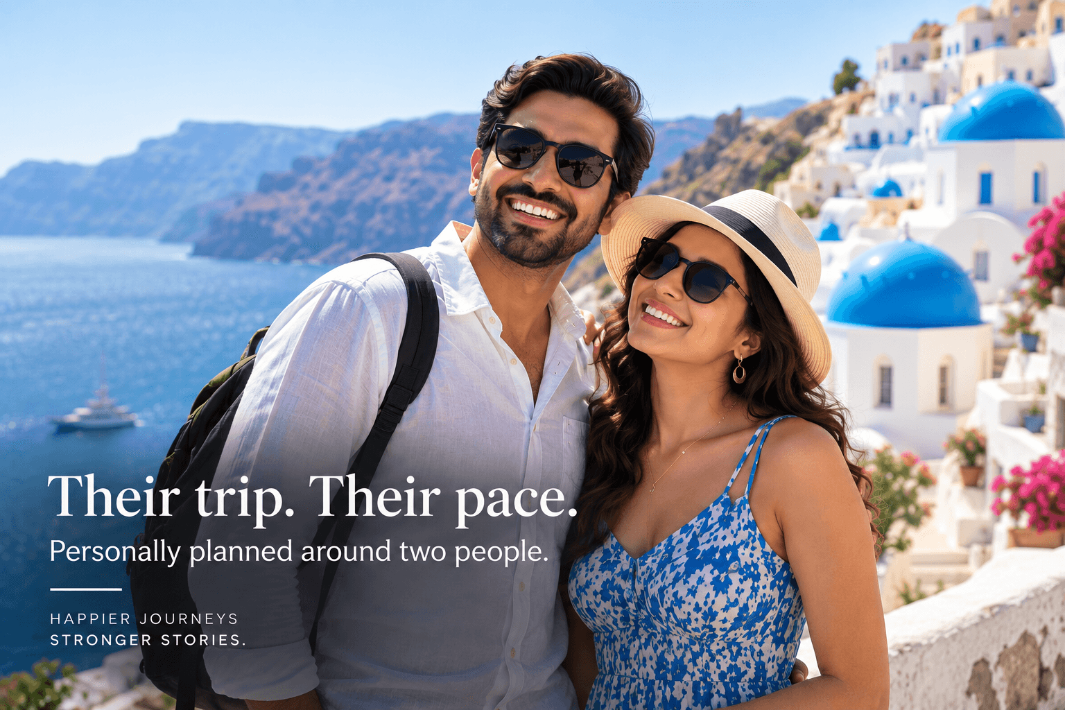 Couple enjoying a customised international holiday planned by GetSetGo