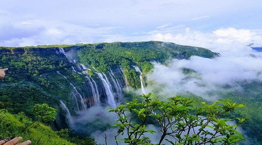 Seven Sisters Falls in Meghalaya, North East India